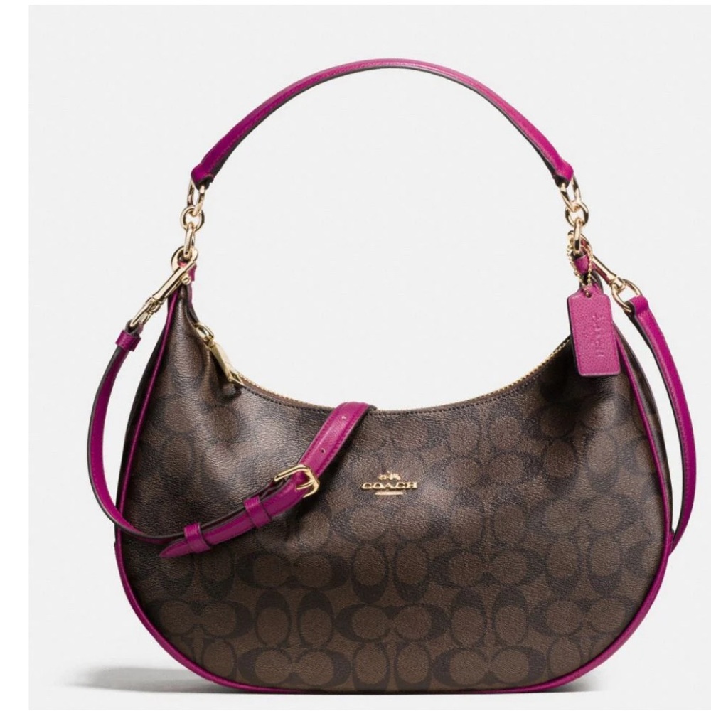 COACH HARLEY EAST/WEST HOBO IN SIGNATURE in good condition.
